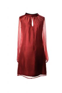 gwyneth red chiffon shift dress by silk & sawdust
