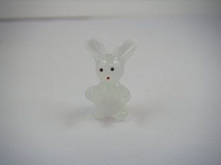Ganz Miniature Glass Animals Figurine   White Glass Bunny Toys & Games