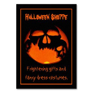 Gruesome Vampire Skulls Silhouette Halloween Store Business Card Template