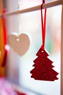 hanging wooden hearts & trees by pitter patter products