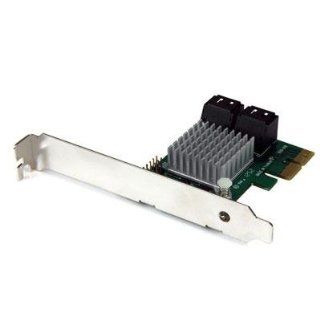 StarTech PEXSAT34RH 4 Port PCI Express SATA III 6Gbps RAID Controller Card with Heatsink   Storage controller (RAID)   4 Channel   SATA 6Gb/s low profile   6 GBps   RAID 0, 1, 10, JBOD   PCIe 2.0 x2 Computers & Accessories