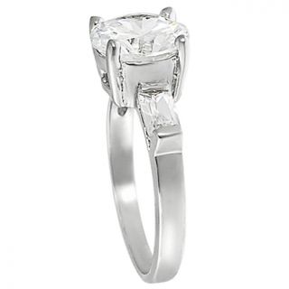 Journee Collection Silvertone Baguette and Round cut CZ Ring Journee Collection Cubic Zirconia Rings