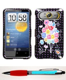 Accessory Factory(TM) Bundle (the item, 2in1 Stylus Point Pen) HTC HD7S Flower Balloon (Sparkle) Phone Protector Cover Cell Phones & Accessories