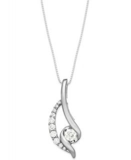Diamond Necklace, 10k White Gold Diamond Heart Pendant (1/2 ct. t.w.)   Necklaces   Jewelry & Watches