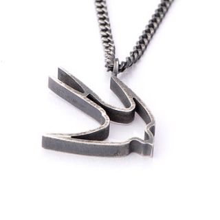 silver swallow pendant by james newman jewellery