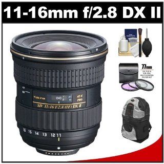 Tokina 11 16mm f/2.8 AT X116 Pro DX II Digital Zoom Lens with 3 UV/FLD/CPL Filters + Backpack + Accessory Kit for Canon EOS 7D, 60D, Rebel T4i, T3i T3, T2i Digital SLR Camera  Camera Lenses  Camera & Photo