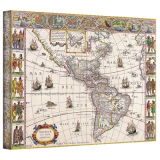 Art Wall Antique Maps Map of South America Gallery Wrapped Canvas