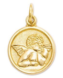 14K Gold Charm, Polished Angel Charm   Jewelry & Watches