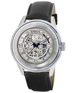 Breil Watch, Mens Automatic Orchestra Black Leather Strap TW1021   Watches   Jewelry & Watches