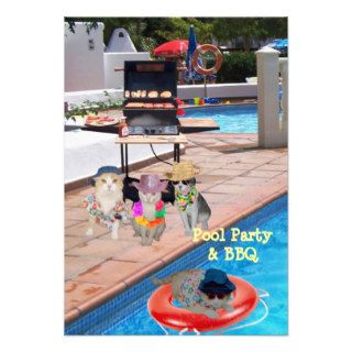 Pool Party & BBQ Invitations