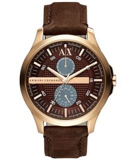 AX Armani Exchange Watch, Mens Chronograph Brown Suede Leather Strap 46mm AX2128   Watches   Jewelry & Watches