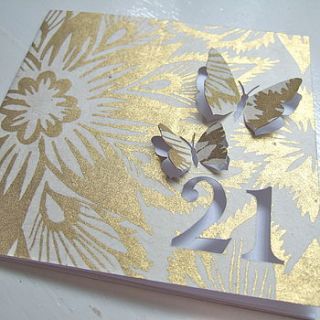 hand cut butterfly birthday card by hello hadley paper