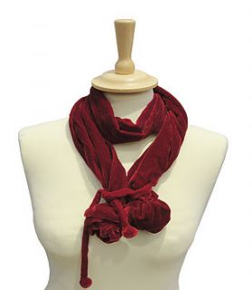 silk velvet knot scarf by bags not war