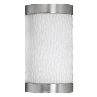 Lighting by AFX FUW113SNEC Fusion Outdoor Sconce, Unique Smooth White Glass Diffuser with Satin Nickel End Caps, 13W 9H   Wall Porch Lights  