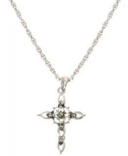 Vatican Necklace, Silver Tone Marcasite Cross Pendant   Fashion Jewelry   Jewelry & Watches