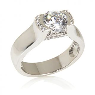 1.70ct Absolute™ Round and Pavé Semi Bezel Frame Ring