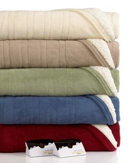 CLOSEOUT Biddeford Microplush Reverse Sherpa Heated Twin Blanket   Blankets & Throws   Bed & Bath