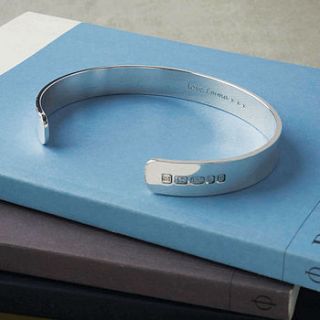 personalised men's solid silver bracelet by hersey silversmiths