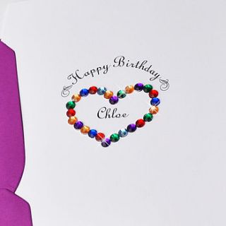 personalised sparkly heart card by come for a dream
