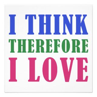 I Think Therefore I Love Invites