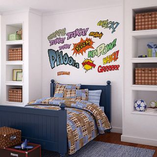 superhero comic book wall stickers by sunny side up