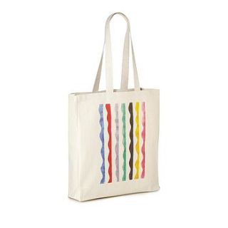 lyric stripe canvas tote bag by collier campbell