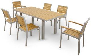 Ivy Terrace IVS113 1 11NT Basics 7 Piece Dining Set, Textured Silver  Patio Dining Chairs  Patio, Lawn & Garden
