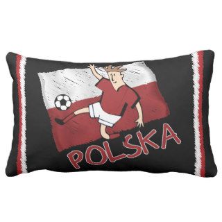 Polska Poland soccer football pilka Throw Pillow