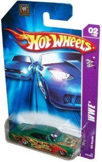 Mattel Hot Wheels 2006 WWE Series 164 Scale Die Cast Metal Car # 2 of 5  Metallic Green Eddie Guerrero Full Size Sedan 1965 Impala with Fun Facts #107 Toys & Games