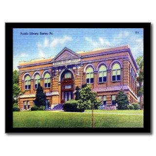 Public Library, Easton, PA Vintage Postcard