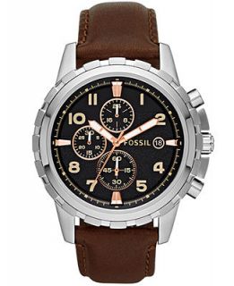 Fossil Mens Chronograph Dean Brown Leather Strap Watch 45mm FS4828   Watches   Jewelry & Watches