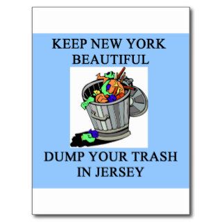 funny new york new jersey joke postcards