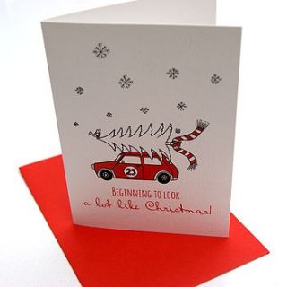 'beginning to look' christmas card by the hummingbird card company