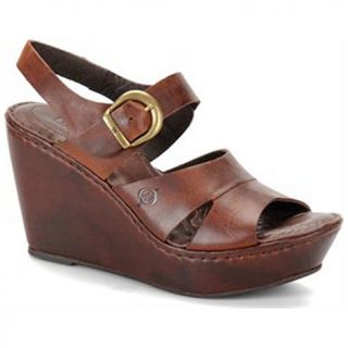 Born® "Cressida" Leather Platform Wedge Sandal