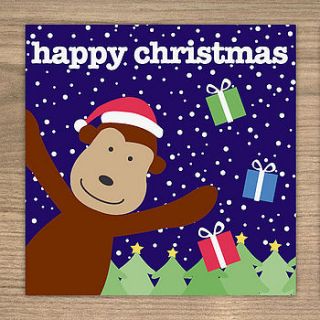 monkey christmas card multipack by showler and showler