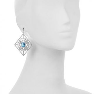 Mateo Bijoux 11.74ct Blue Topaz and White Zircon Sterling Silver "Vitral Maze"