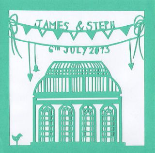 personalised square wedding papercut by papercuts by chloe