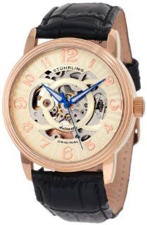 Stuhrling Original Men's 107EM.334531 Classic Delphi Rose tone Automatic Skeleton Watch Gift Set Watches