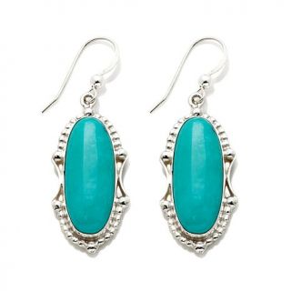 Jay King Oval Campitos Turquoise Drop Sterling Silver Earrings