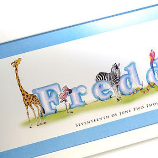 personalised children's animal name by lillypea event stationery