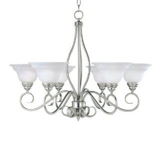 Savoy House KP SS 104 6 69 Chandelier with White Faux Alabaster Shades, Pewter Finish    