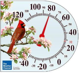 La Crosse Technology 104 106 6 Inch Cling Thermometer with Cardinal design   Outdoor Thermometers