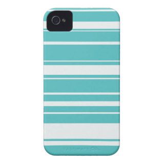 Turquoise Stripes Pattern iPhone 4/4S Case