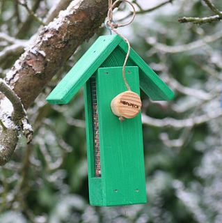 wooden bird house bird feeder by hop & peck