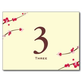 Cherry Blossom Table Number Card Postcards