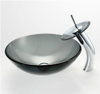 Kraus Glass Vessel Sink Combo w/ Vessel Faucet C GV 104 12MM 10CH    