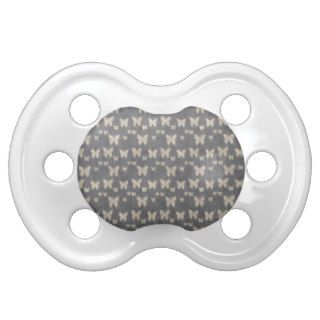 Butterflies, Insects   Gray, Eggshell Yellow Pacifiers