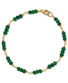 14k Gold Bracelet, Green Onyx Bracelet (3 4mm)   Bracelets   Jewelry & Watches
