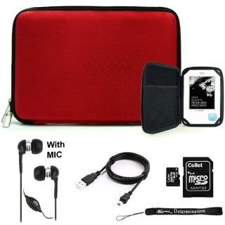 Red Nylon Hard Durable Skin For Apple iPod Touch 5 + 4GB Memory Card + Handsfree Cell Phones & Accessories
