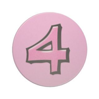 Silly Number 4 pink Coaster